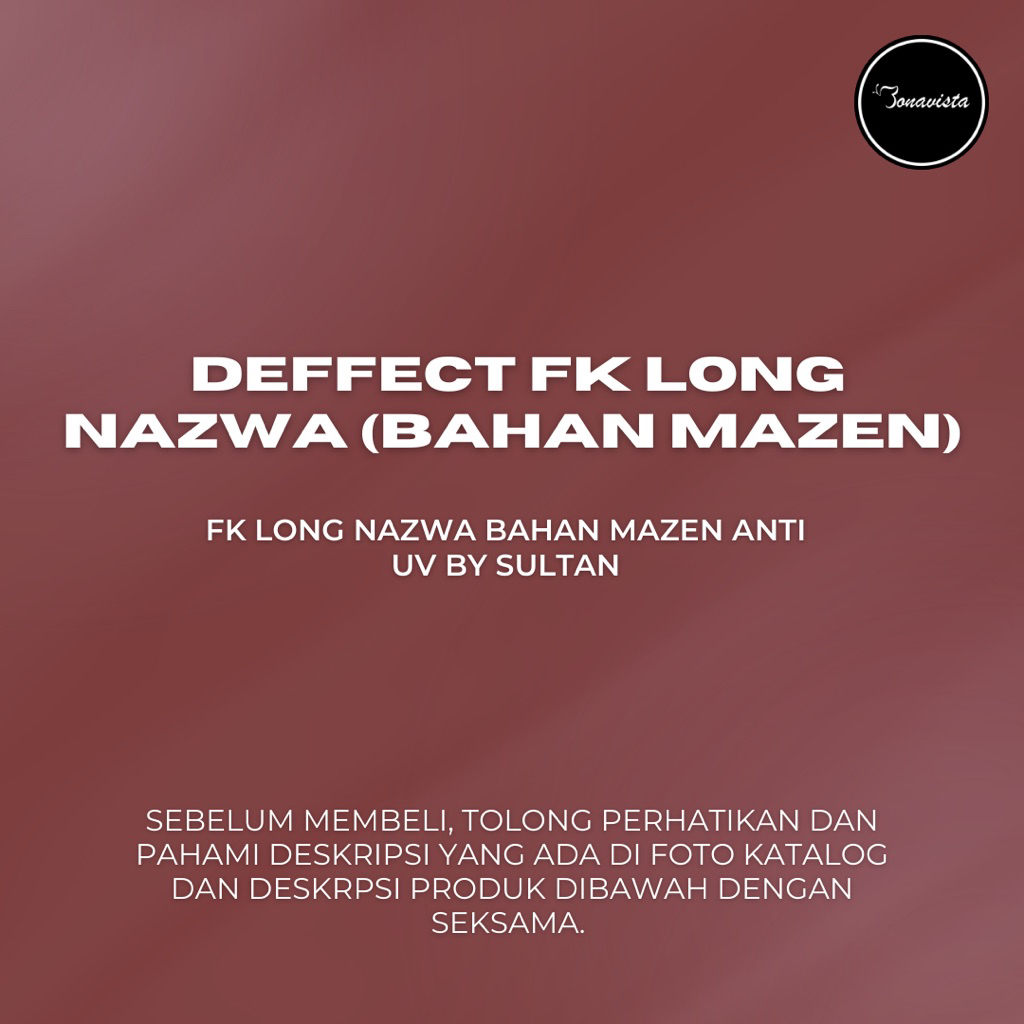 Bonavista -  DEFFECT FK Long Instan Nazwa (NO CADAR TALI + All size)  FK bahan mazen by sultan Frenc