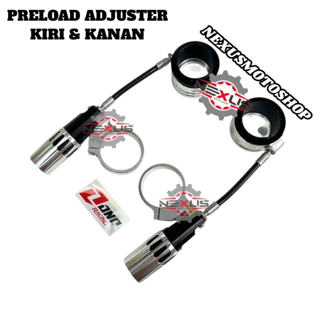 One Racing Preload Adjuster Shockbreaker set kiri & kanan tabung atas/ tabung bawah Universal setela