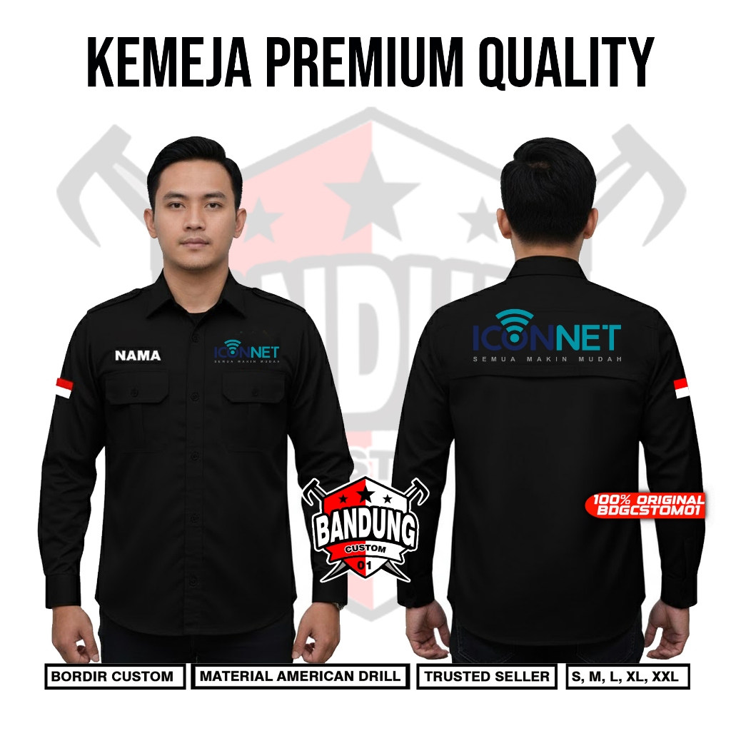 KEMEJA ICONNET/SERAGAM ICONNET/KEMEJA PDH PDL ICONNET/KEMEJA CUSTOM SUKA SUKA
