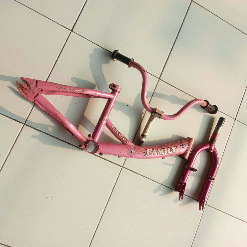 Frame,Fork,stem& handlebar sepeda 16 inch Copotan