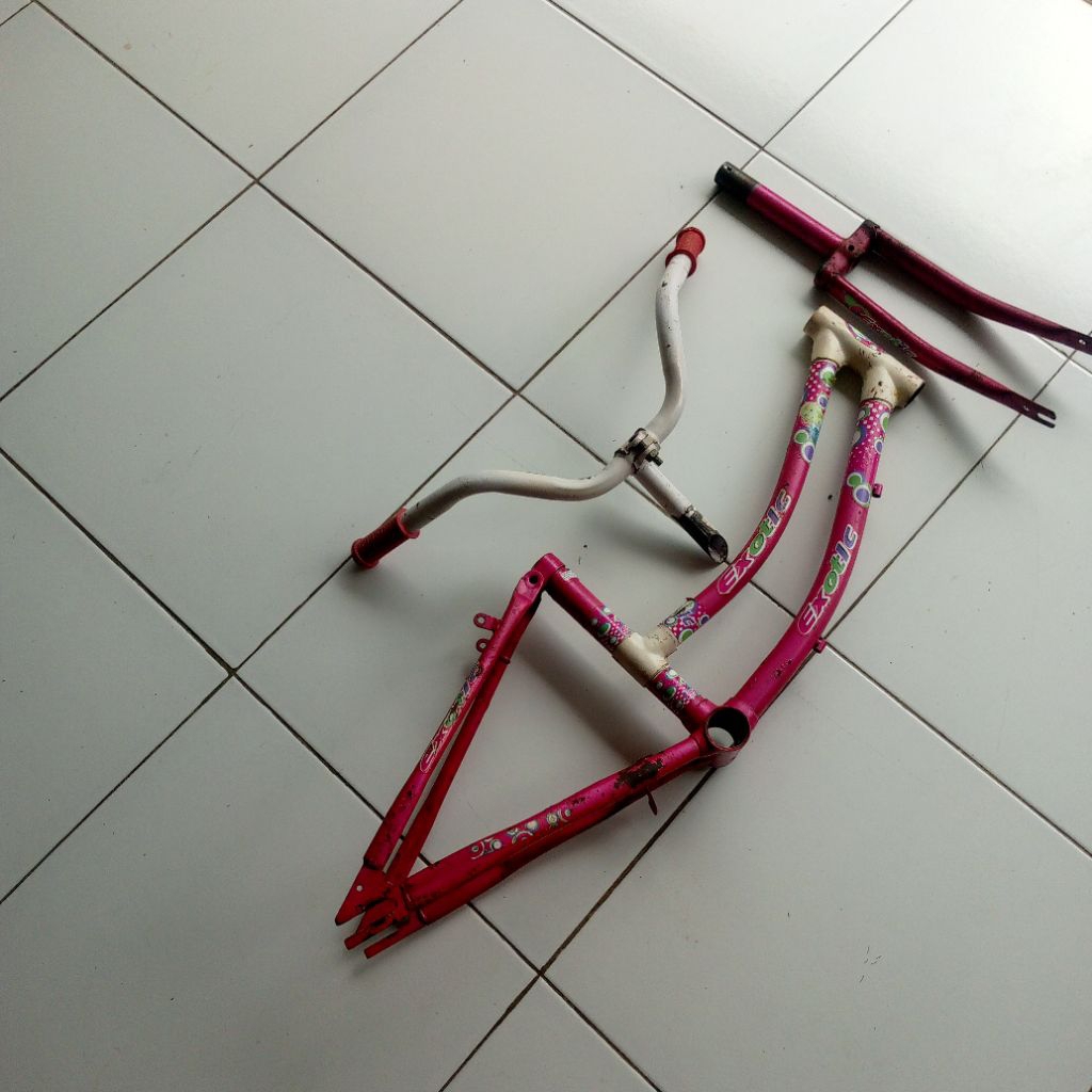 Frame,Fork,stem& handlebar sepeda 18 inch copotan