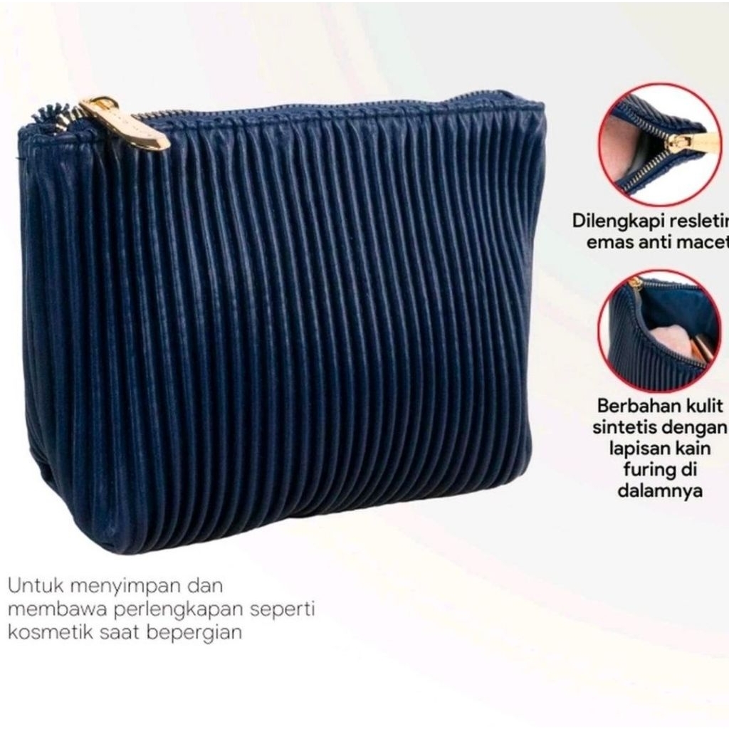 Sonia Miller Navi Linear Pattern Pouch 0325-3 Makeup Pouch