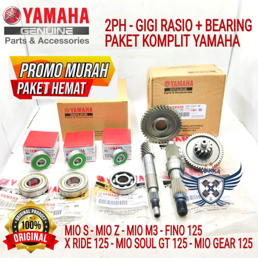 2PH GIGI RASIO SET BEARING ASLI YAMAHA MIO Z, GIGI RASIO SET BEARING ASLI YAMAHA MIO M3, GIGI RASIO 