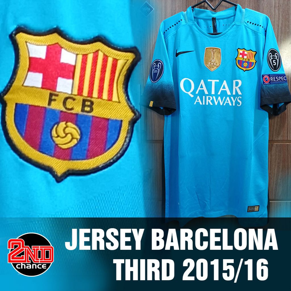 JERSEY BAJU BOLA RETRO BARCA BARCELONA 2015/16 #11 NEYMAR GRADE ORI MURAH
