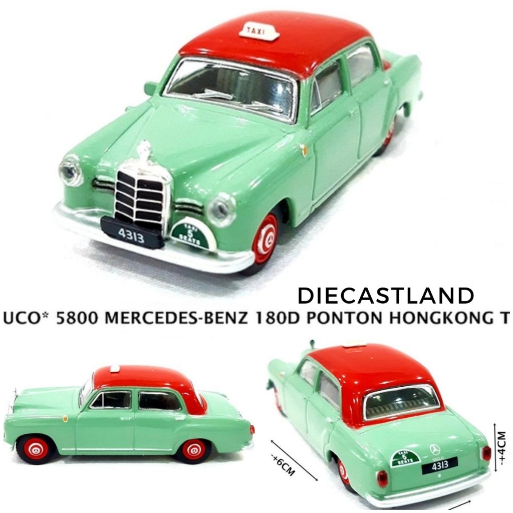 Schuco 1/64 #5800 MERCEDES-BENZ 180D PONTON HONGKONG T 21 Miniature Diecast Mobil Pajangan Miniscale