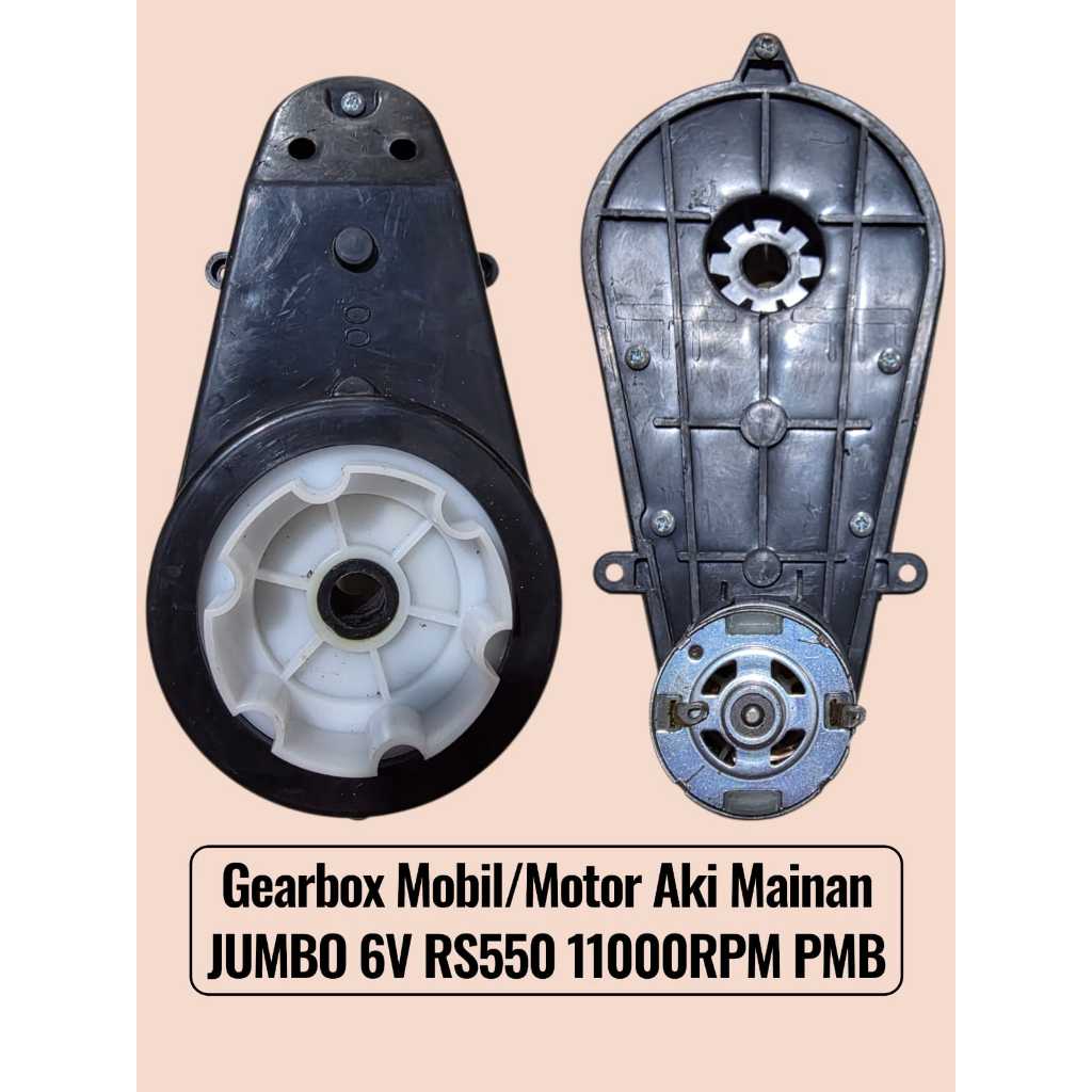 GEARBOK MOBIL AKI MAINAN DINAMO GEARBOK MOBIL AKI DAN MOTOR AKI MAINAN BESAR JUMBO 6 VOLT 6V RS550 5