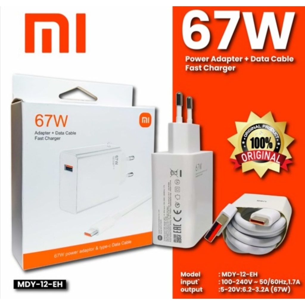 TC TRAVEL CHARGER XIAOMI TURBO CHARGER 67W WITH USB DATA CABLE TYPE C MDY-12-Eu