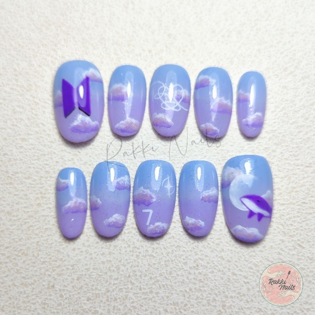[Rakki Nails] BTS Press on nails / Handmade / army