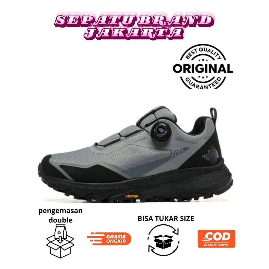 Sepatu Hiking TNF Fastpack 3 Original Grey Black Olahraga Mendaki Gunung