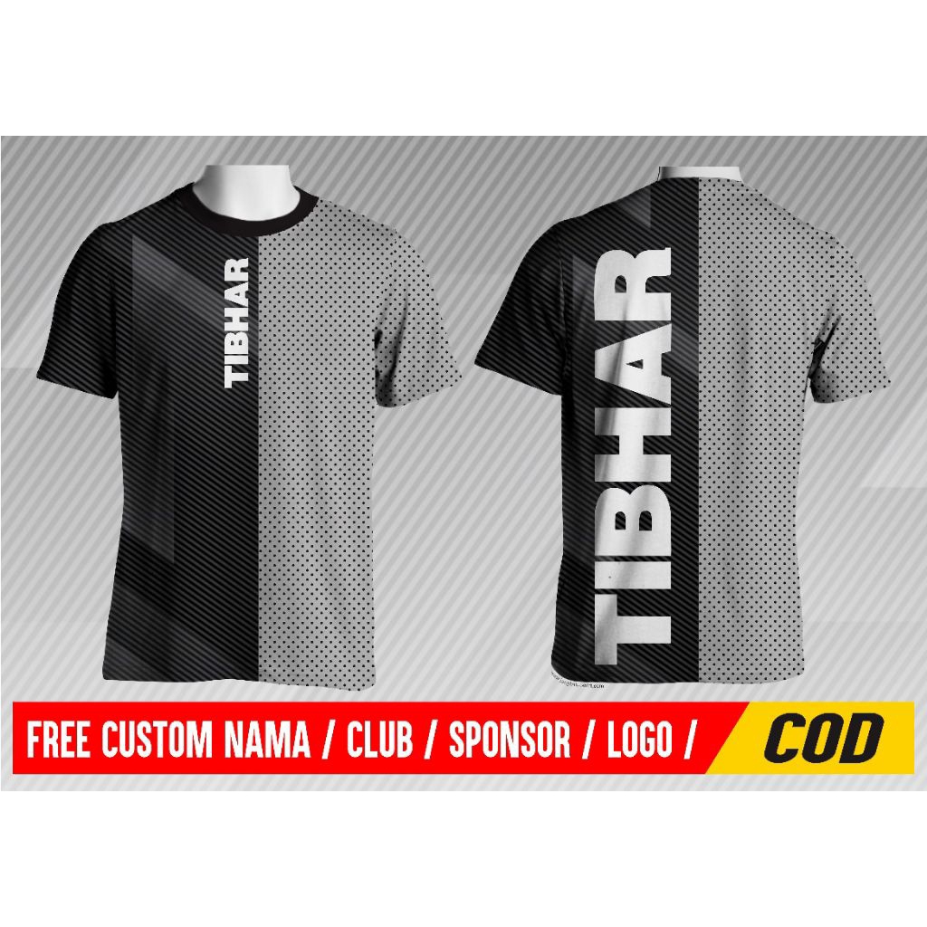 KAOS JERSEY PINGPONG TIBHAR BLACK GREY