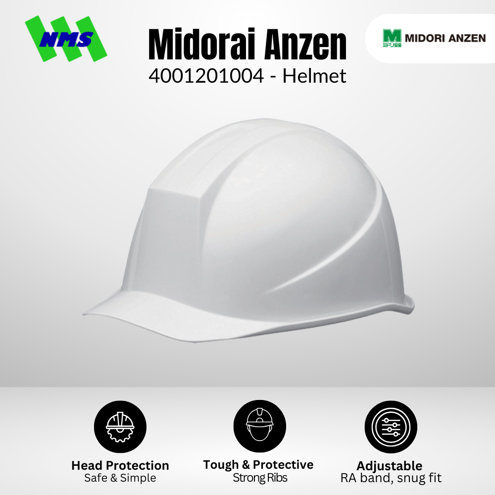 Helm Proyek Midori Anzen ABS Safety Helmet White 4001201004