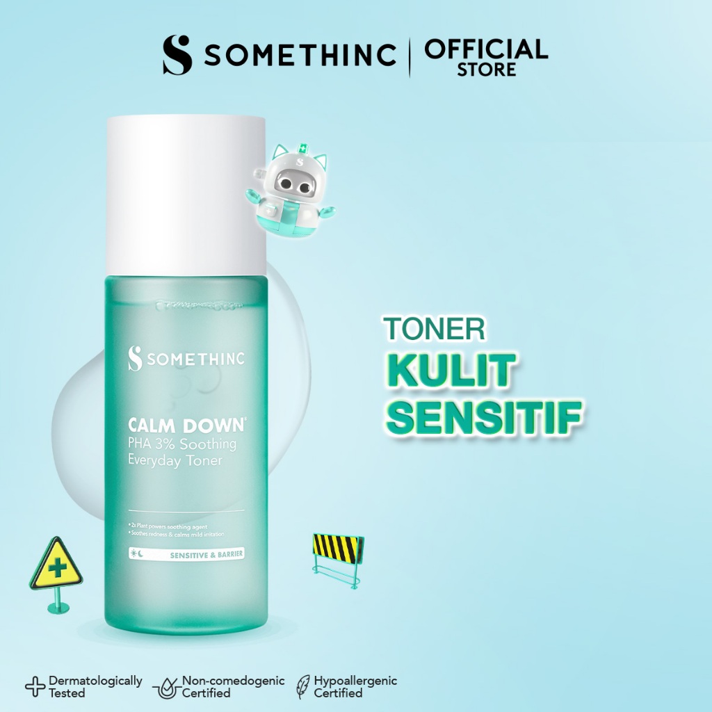 SOMETHINC Calm Down! PHA 3% Soothing Everyday Toner  - Toner untuk Kulit Sensitif, Kemerahan, Kulit 