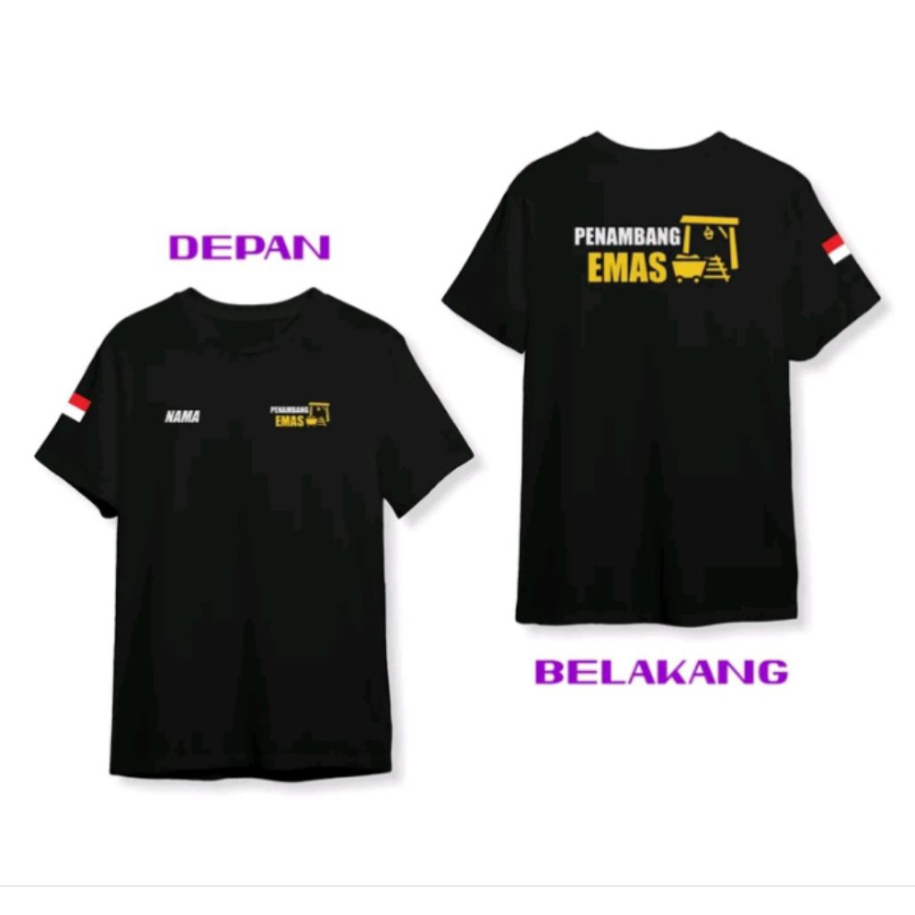 Kaos T-shirt PENAMBANG EMAS Free Nama Kaos Distro Unisex