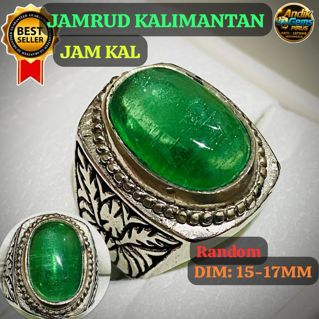 BATU JAMRUT KALIMANTAN RING ALPAKA SUPER MEWAH