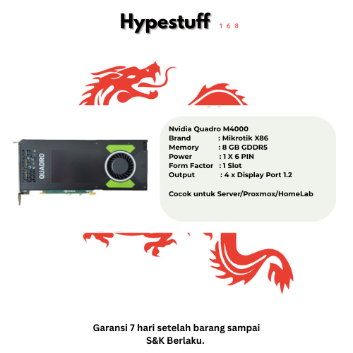 VGA Nvidia Quadro M4000 8GB GDDR5 – GPU Workstation / Server Rendering & Editing Murah