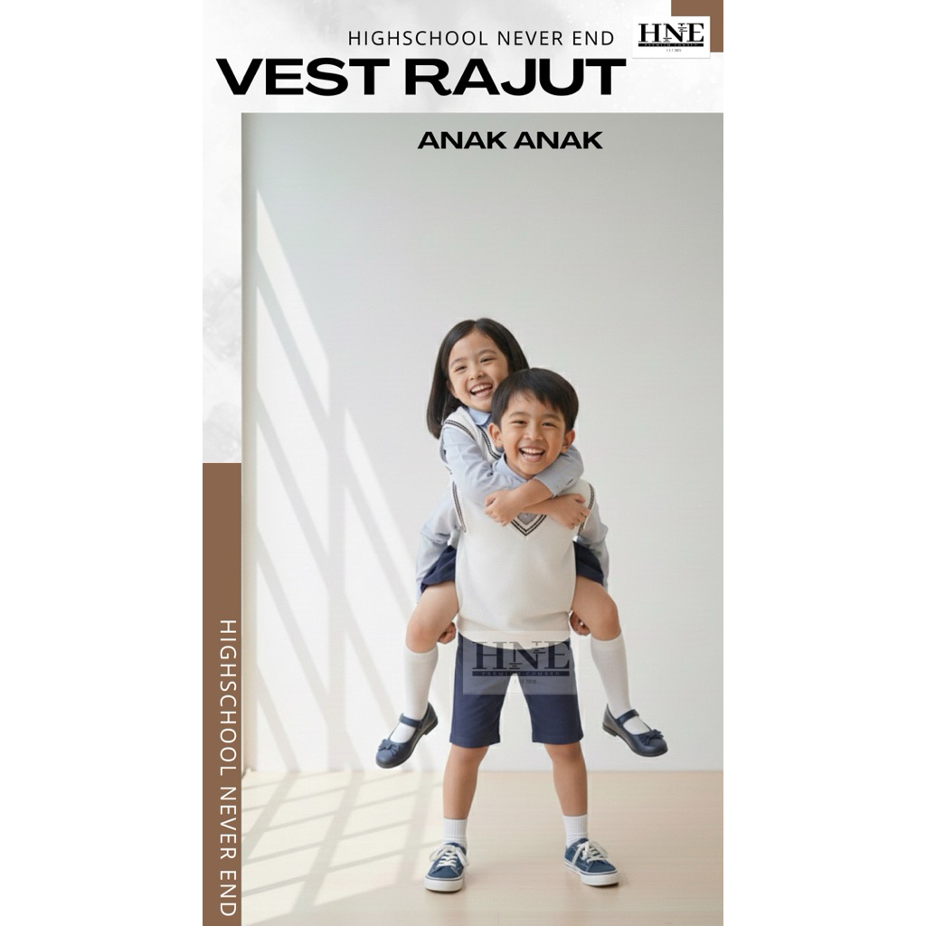 [HNE] Rompi Rajut anak / Vest Rajut anak Korea Style warna putih