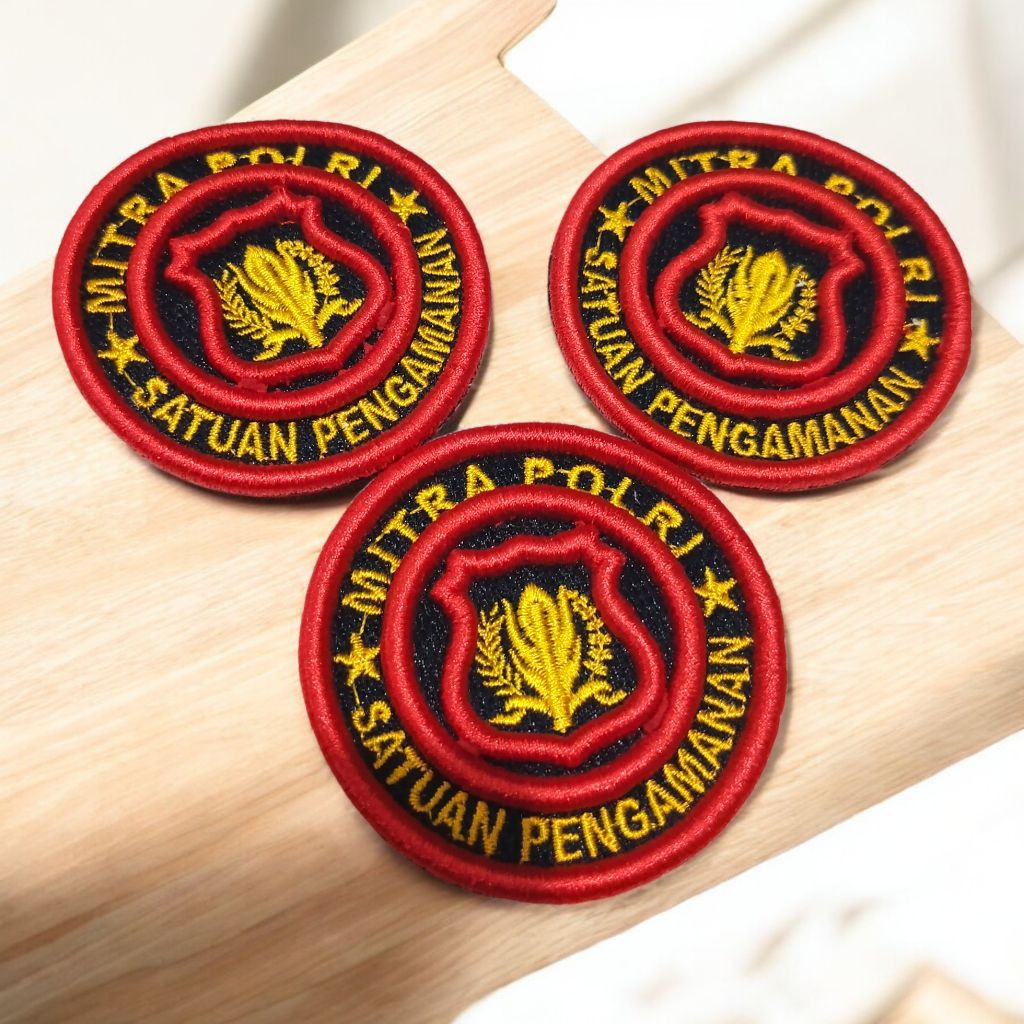Bordir Timbul Mitra Polri Badge Logo Mitra Polri