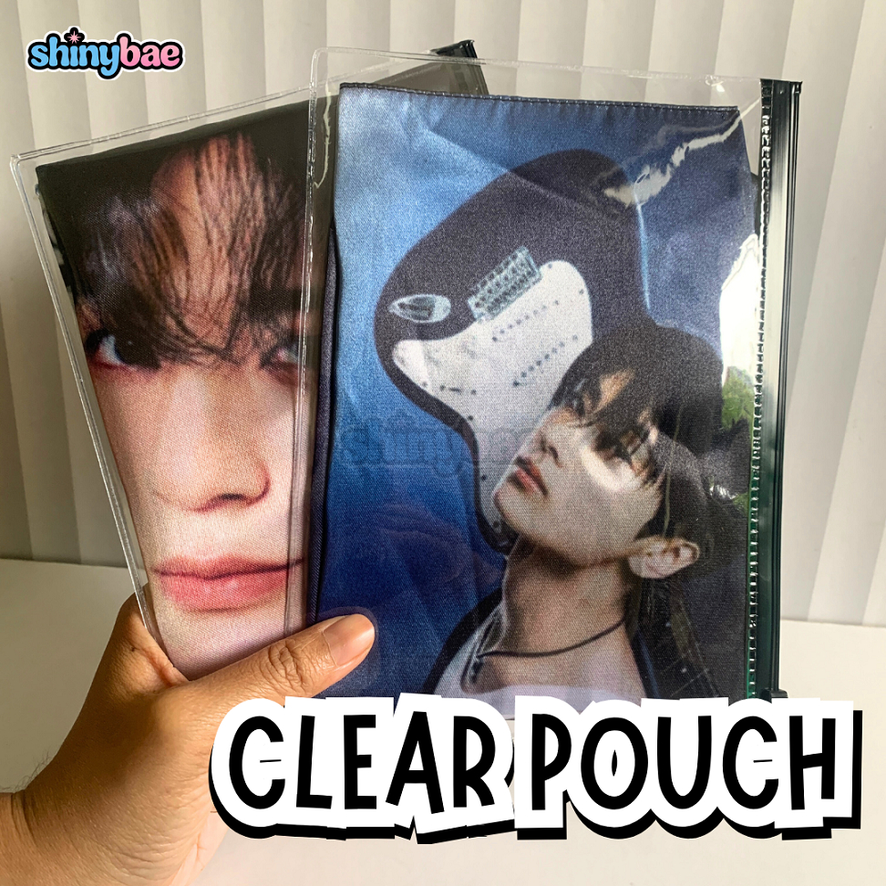 Pouch Handbanner Clear Pouch Ziplock Ring PVC Wadah Slogan Kpop