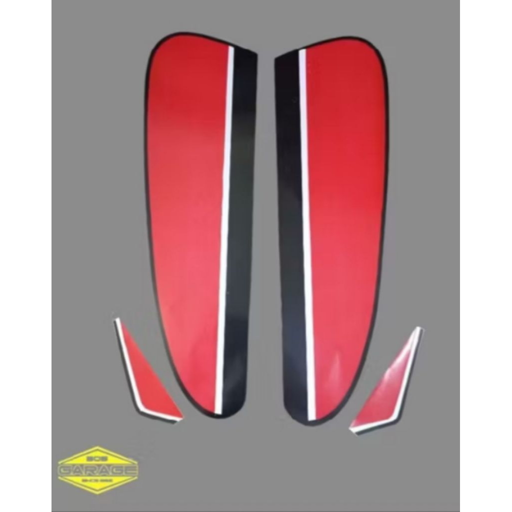 stiker Polet striping tangki Honda cb100 old glatik high quality warna merah hitam l