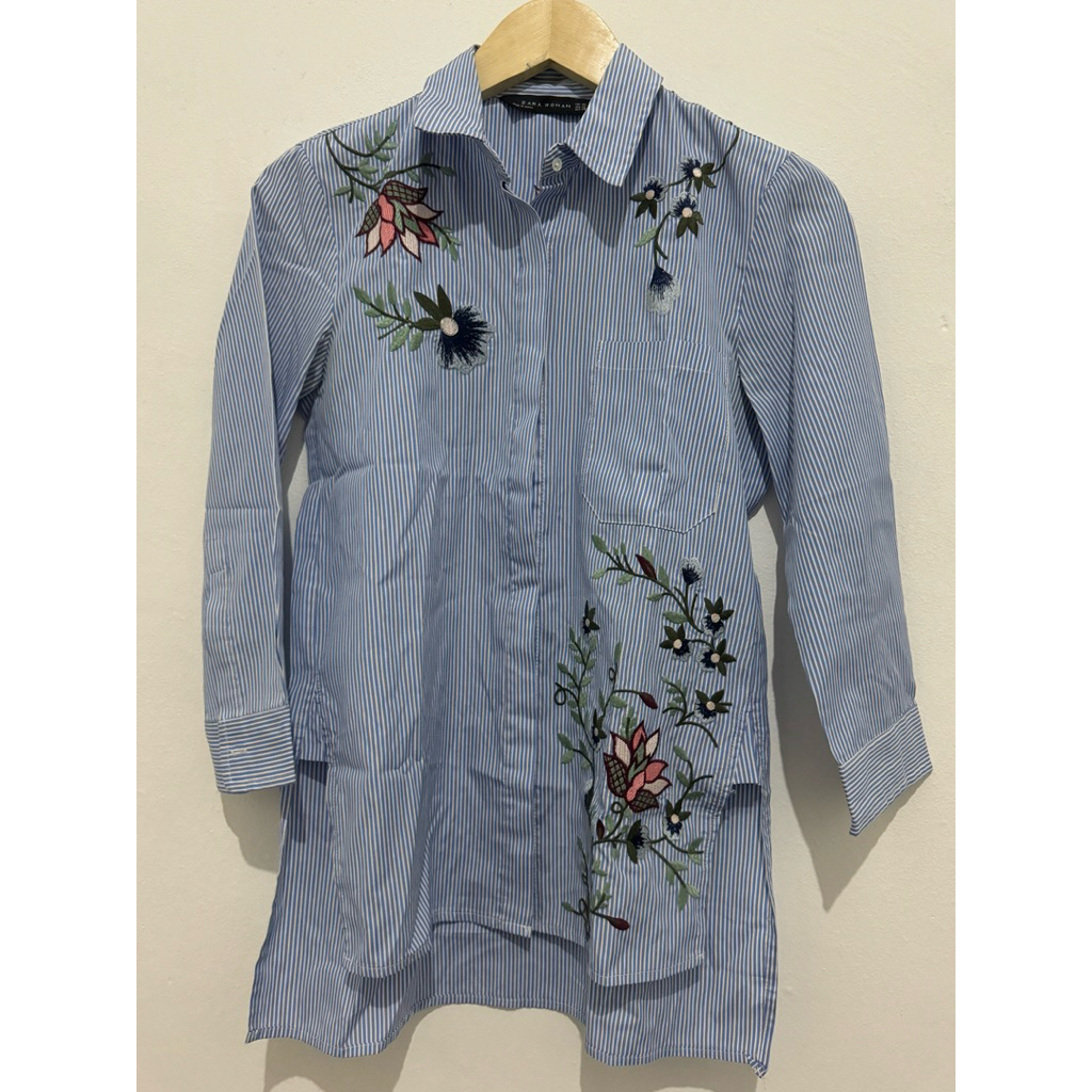 kemeja bordir zara original