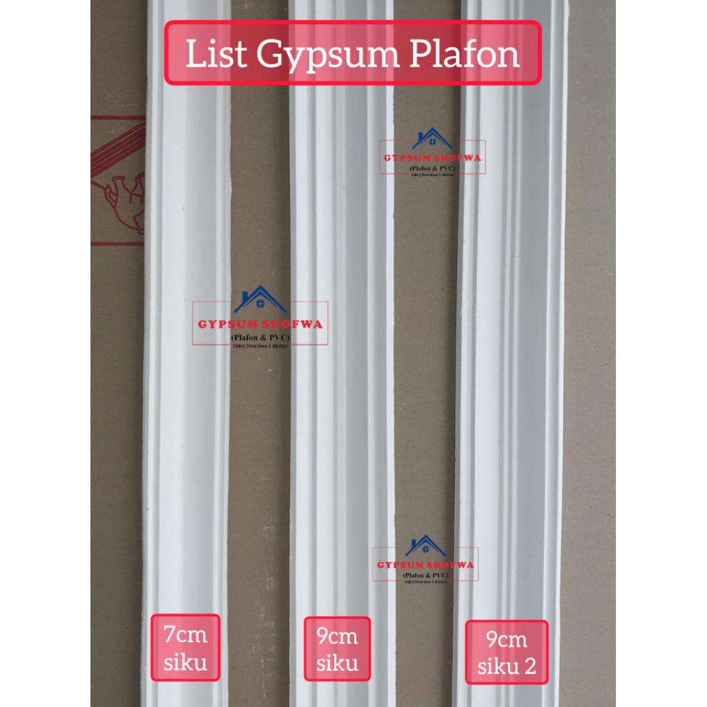 Gipsum Lis List Gypsum motif siku 7cm - 9cm / List profil gypsum minimalis motif siku plafon / gypsu
