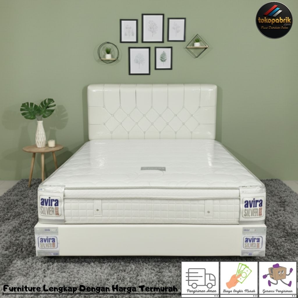 Bedset Divan Springbed 160x200 Minimalis / Ranjang Dipan Kasur Spring Bed Murah Bandung Sumedang Gar
