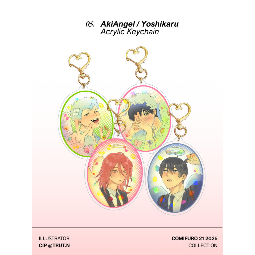 Chainsaw Man & The Summer Hikaru Died (TSHD) Acrylic Keychain Golden Heart Clasp