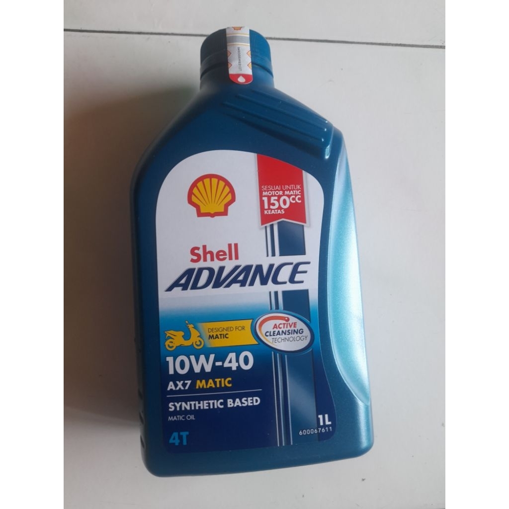 OLI SHELL AX7 MATIC SAE 10W-40 1 LITER BASED SYNTHETIC ORIGINAL OLI SHELL MOTOR NMAX AEROX LEXI XMAX