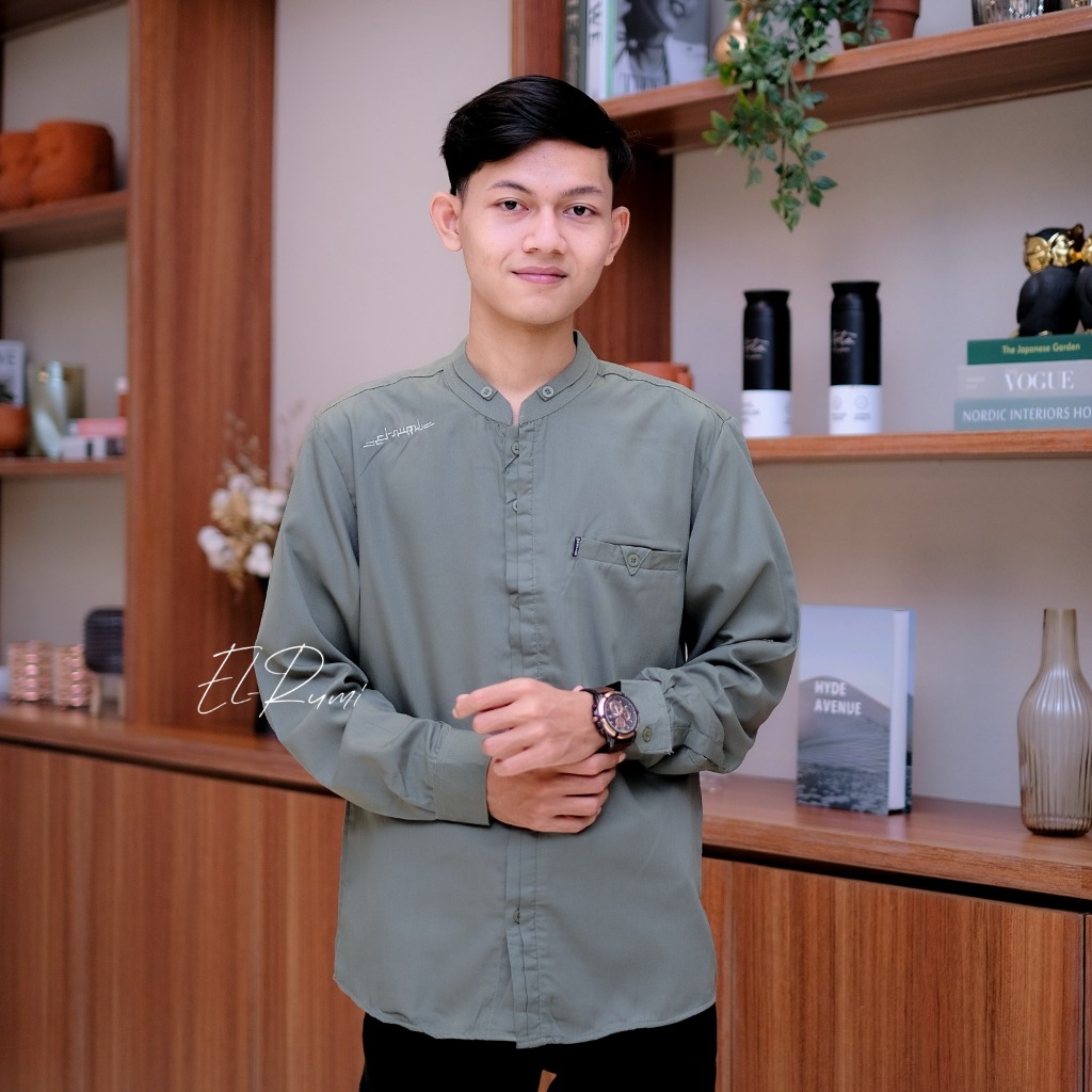 Baju Koko Antasena Lengan Panjang Kemeja Koko Pria Produk Original El Rumi Pakaian Muslim Pria Dewas
