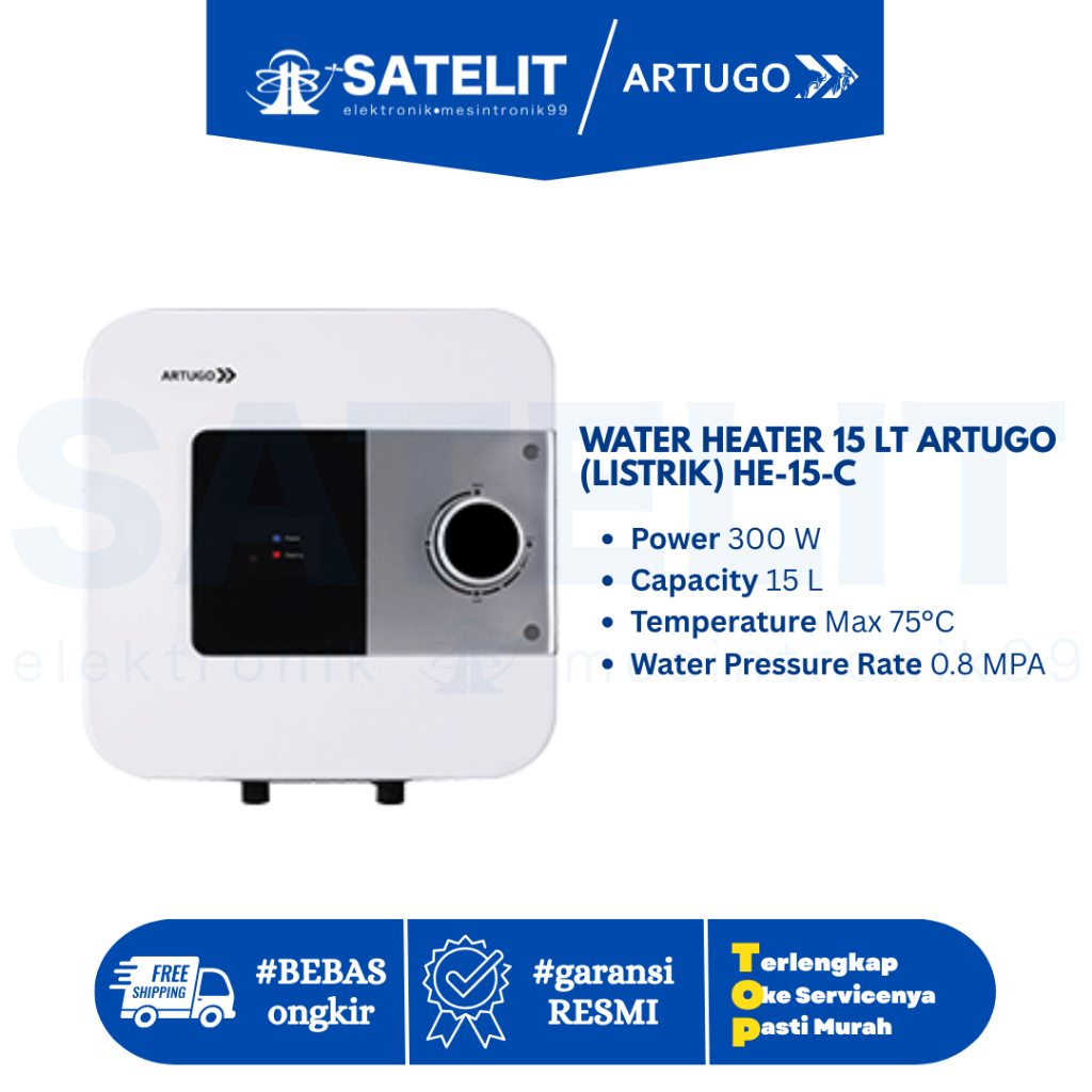 WATER HEATER 15 LT ARTUGO (LISTRIK) HE-15-C