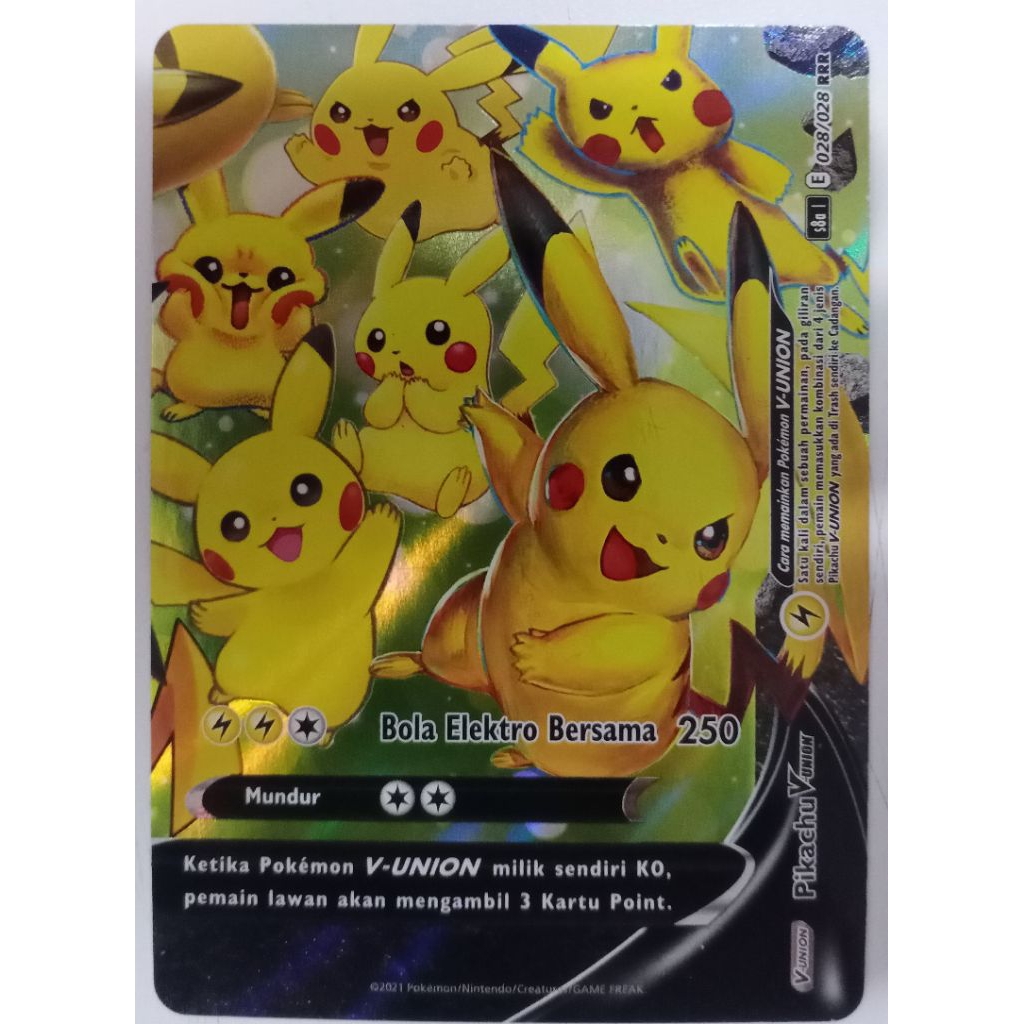 Kartu Pokémon Pikachu V-UNION – Full Art RRR (E 028/028)