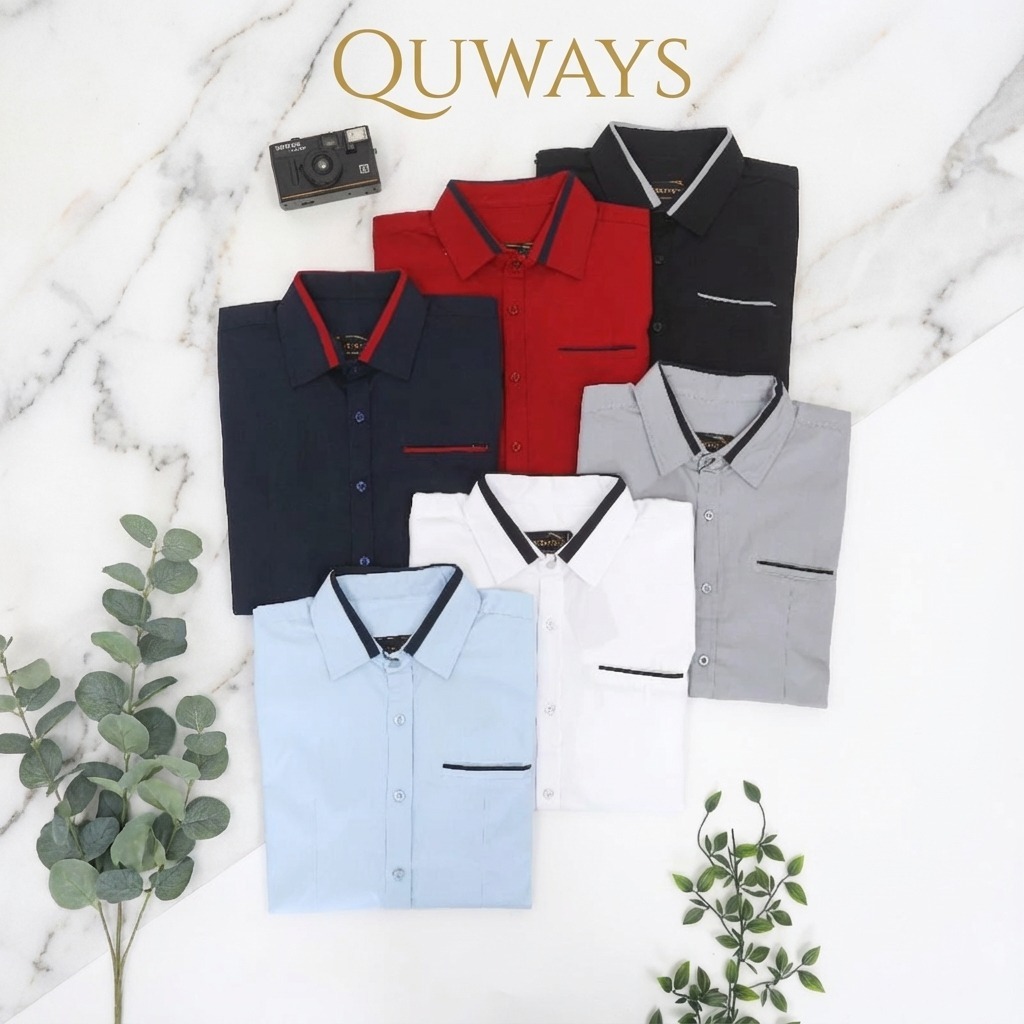 Kemeja Lengan Pendek Premium Quways Kelvin