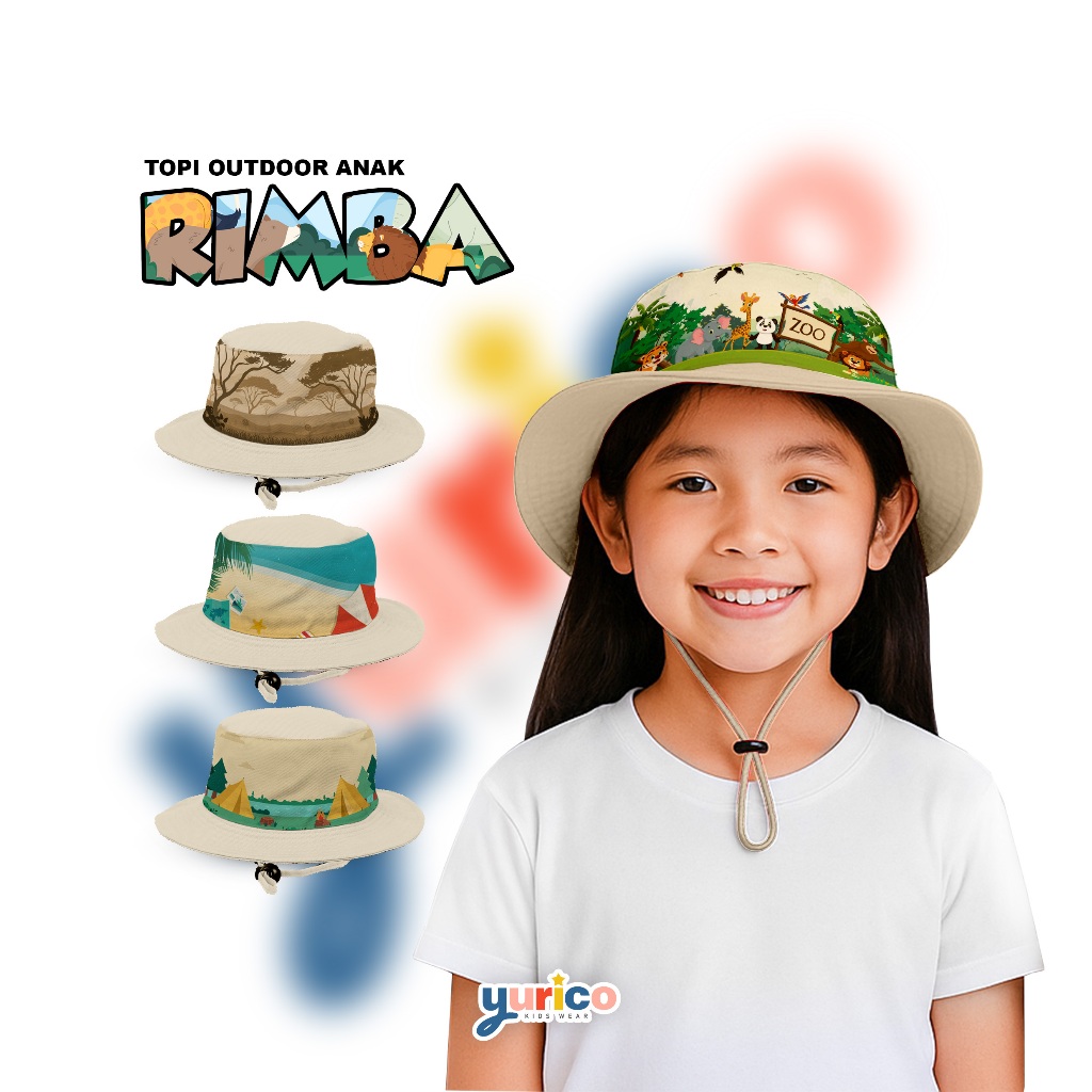 Topi Rimba Outdoor Anak Safari Bordir Nama