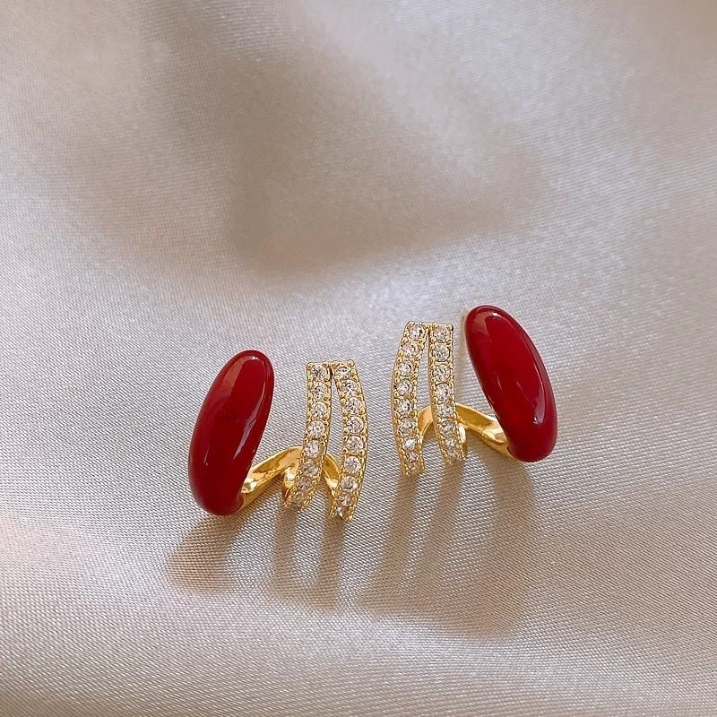 SHW - Terbaru Anting Wanita Anting Merah LOT 642