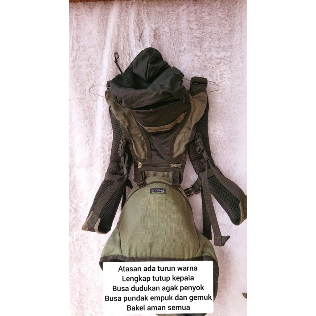preloved gendongan hipseat Pognae hijau