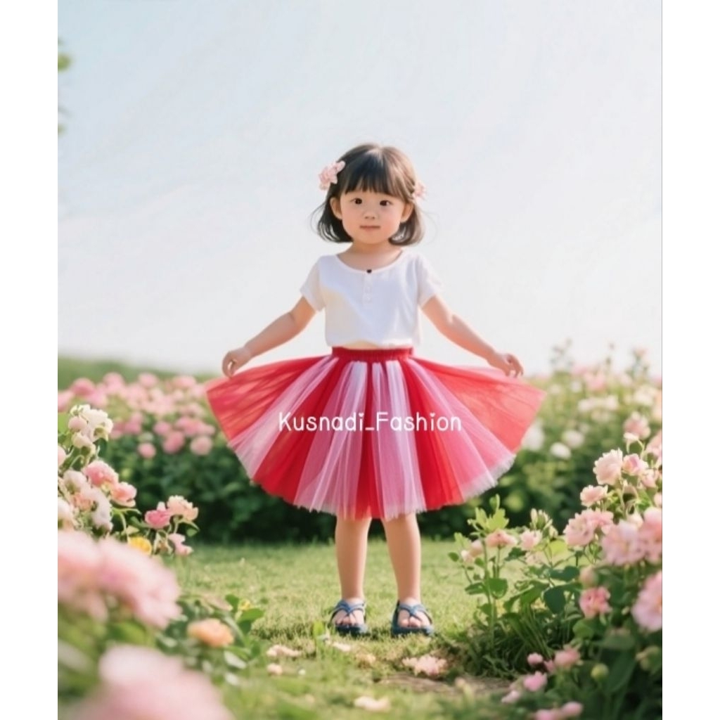 Rok Tutu Merah Putih || Rok Tutu Anak Perempuan