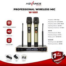 Mic Advance W-1061 Microphone Double Wireless + Receiver Garansi Resmi | ADVANCE W1061 Dual Mic Wire