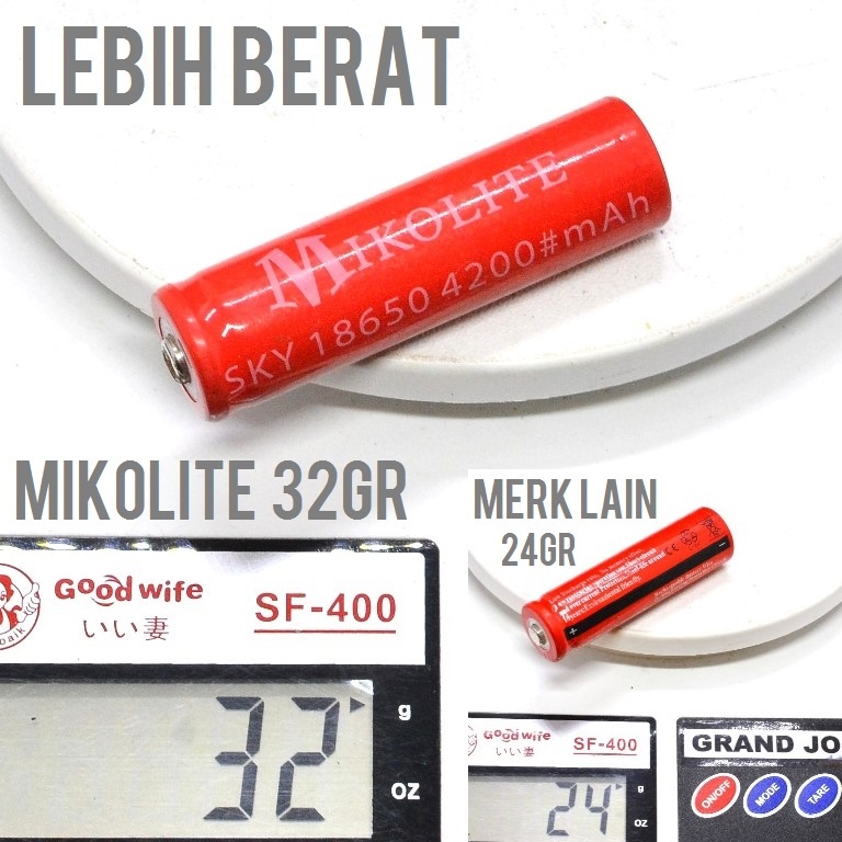 RAK 3C Baterai 18650 Mikolite 4200mah 3.7 Volt 3.7v Untuk Kipas Usb Senter Powerbank