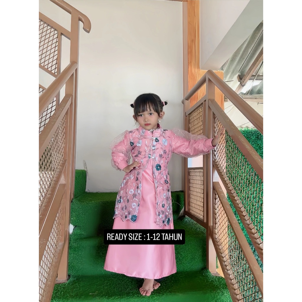 Briella Dress Baju Anak Perempuan Mahogany Burgundy Emerald Blue Size 1-12 Tahun - Dress Lebaran 202