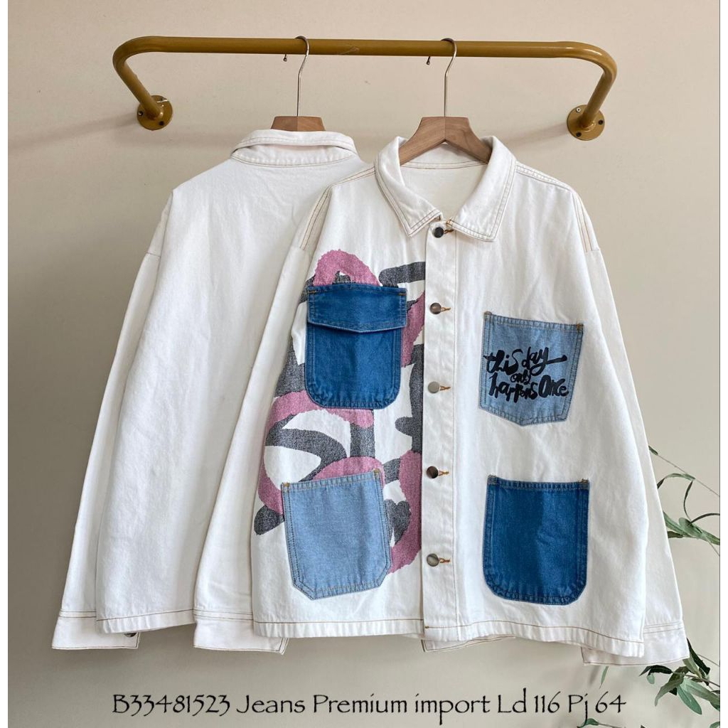 Real pic ORIGINAL dan TERMURAH Jaket Jeans Jumbo Bangkok PREMIUM Butik / Jaket Jeans tebal PREMIUM I