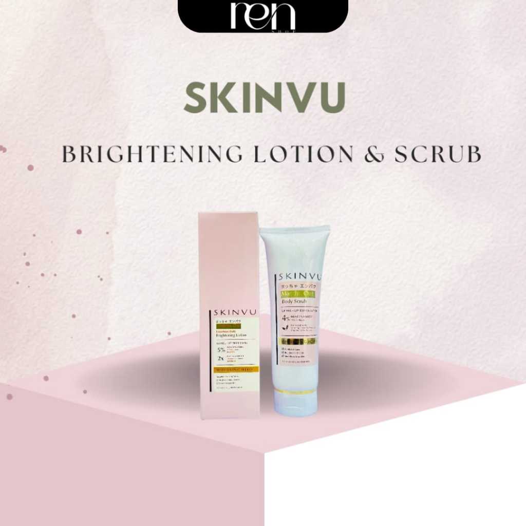 Skinvu Matcha Oat Whitening Body Scrub & Body Lotion | Body Care Mencerahkan