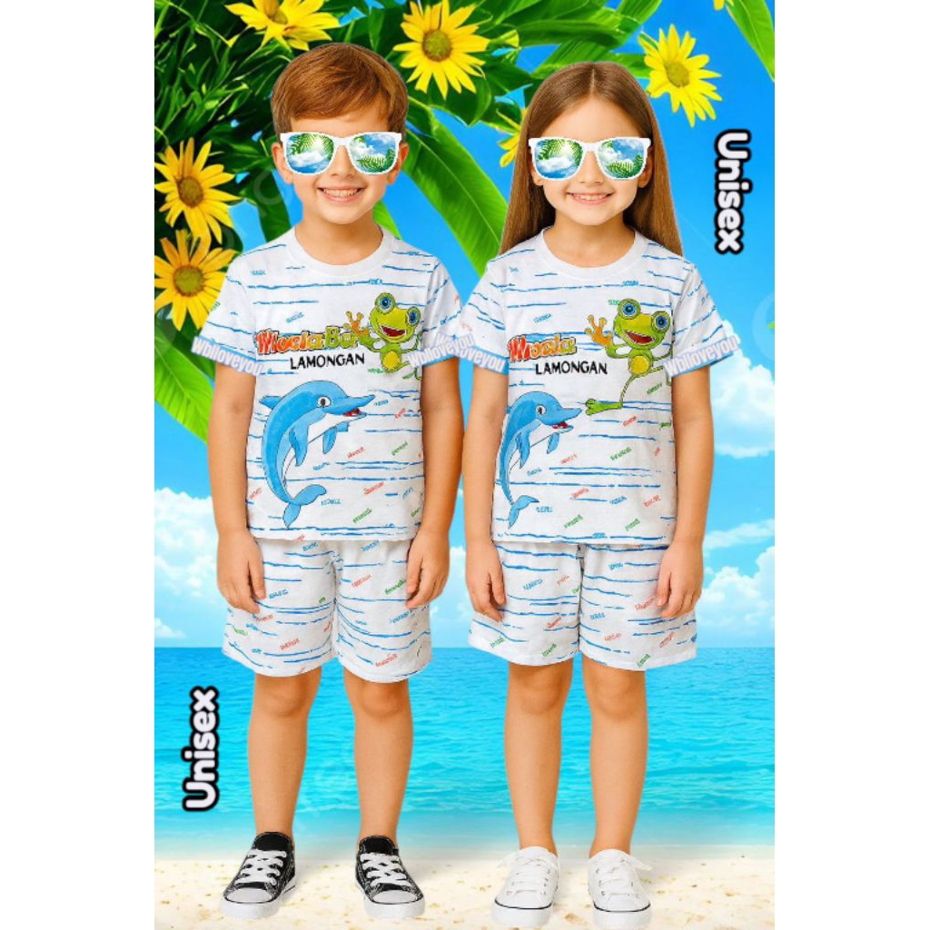 setelan anak lumba putih wisata bahari lamongan