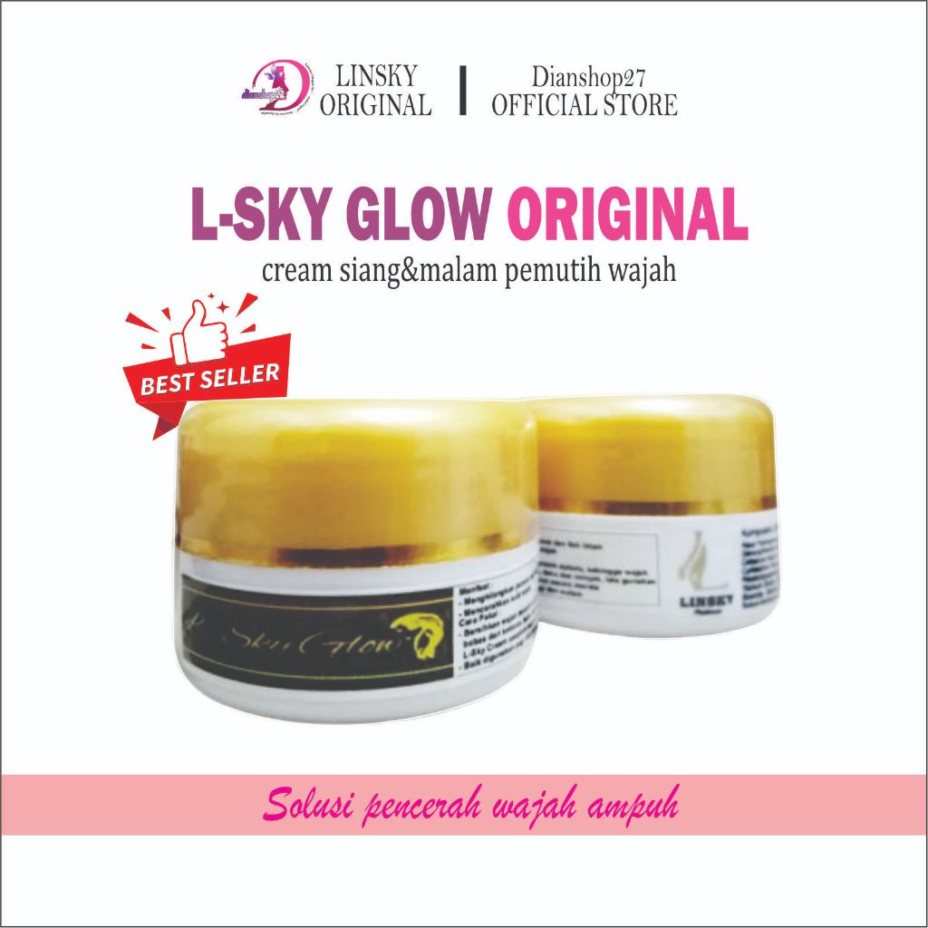 [TERLARIS] Cream L-SKY GLOW / LINSKY ORIGINAL kemasan baru berhologram pencerah wajah penghilang jer