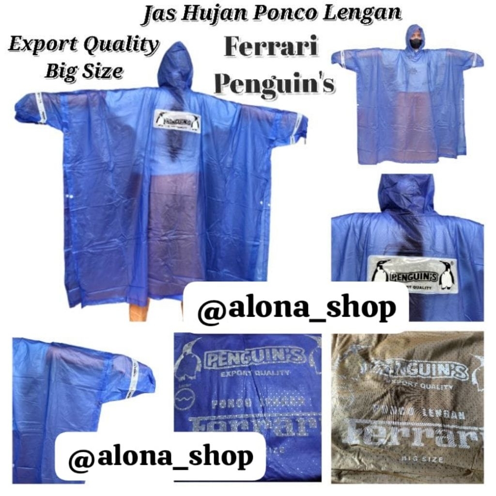 (Ferrari Penguin's) JAS HUJAN PONCO LENGAN