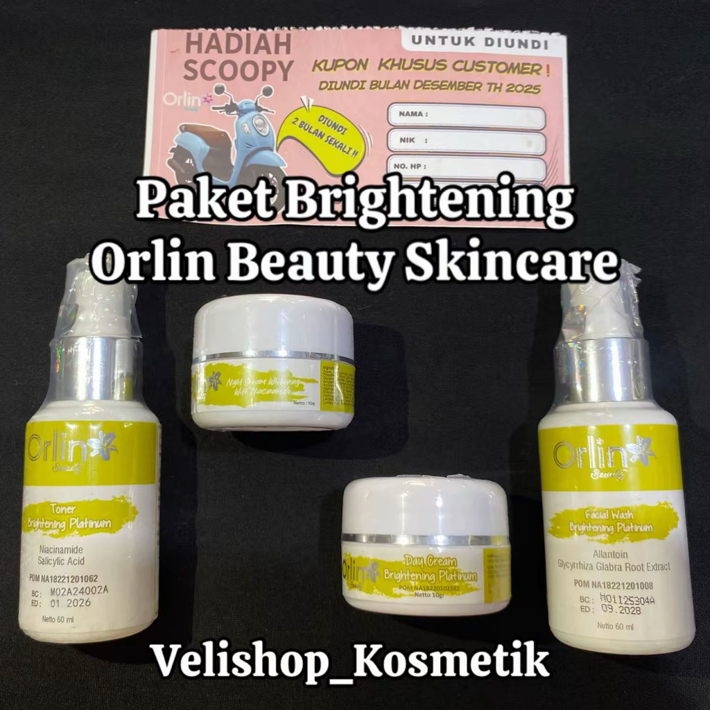 (GRATIS BANYAK BONUS) PAKET BRIGHTENING/WHITENING ORLIN BEAUTY/ ORLIN BEAUTY SKINCARE / ORLIN BEAUTY