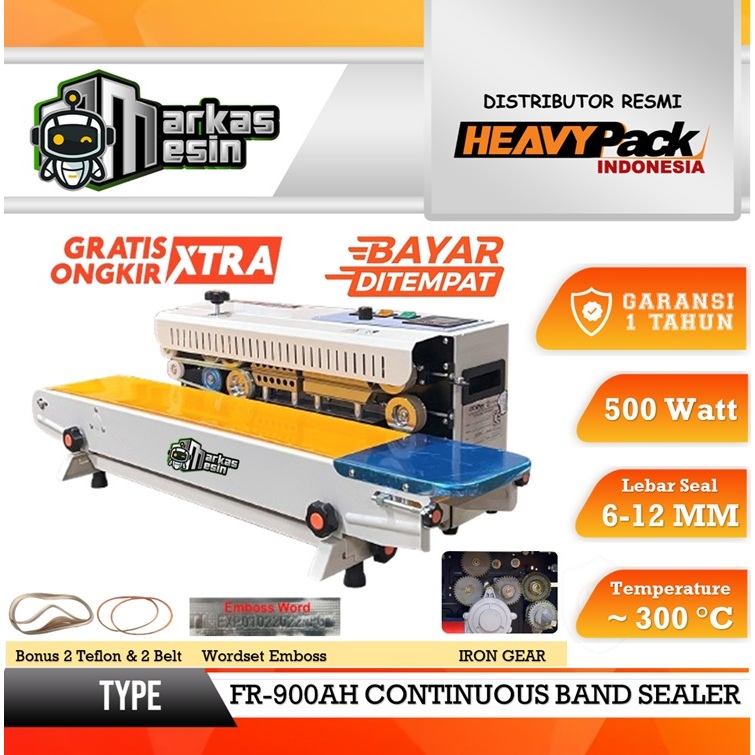 Continuous Band Sealer HEAVYPACK FR-900AH FR-900AV Mesin Sealer Otomatis