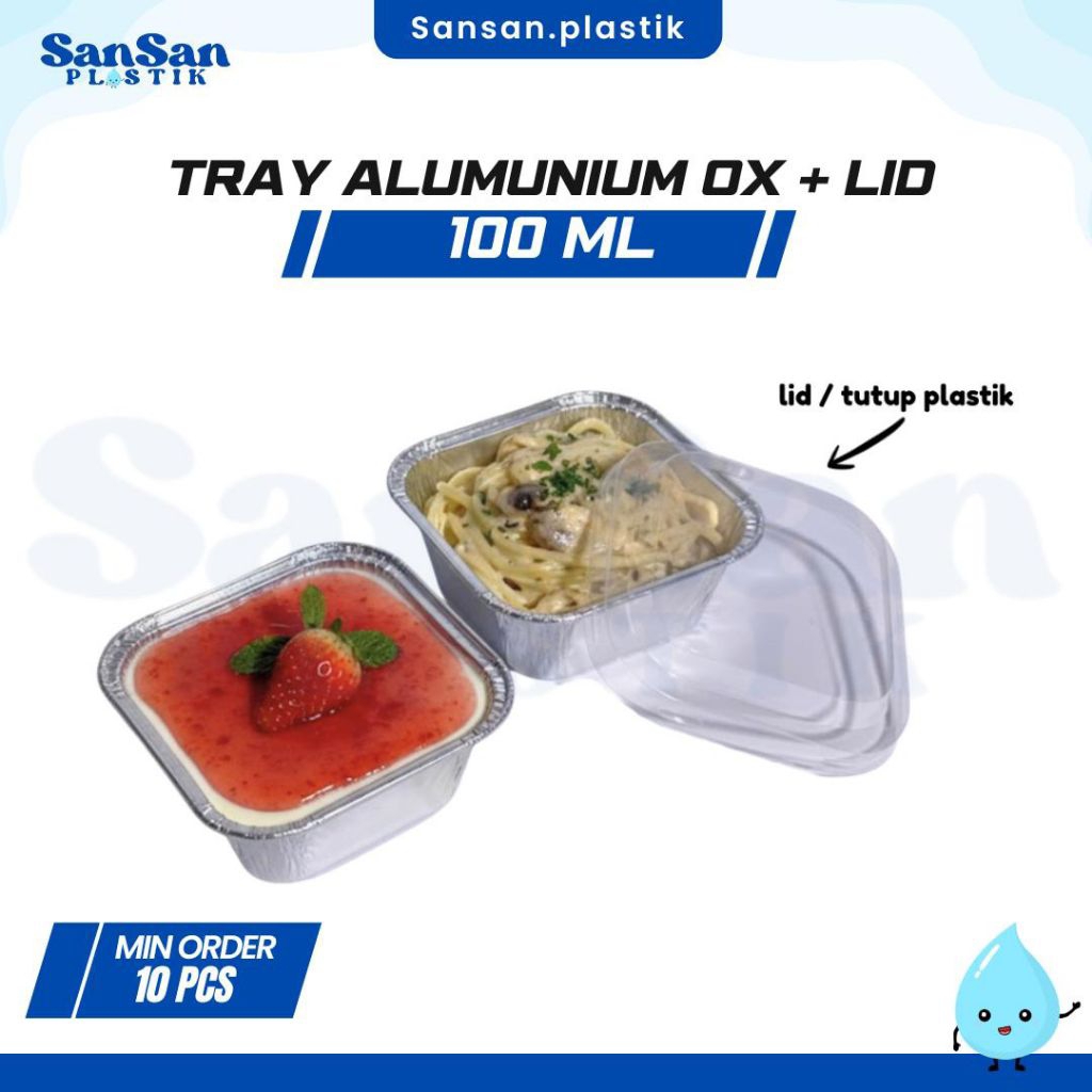 Alumunium tray OX-100 / Alumunium foil 100 ml / Alumunium + tutup