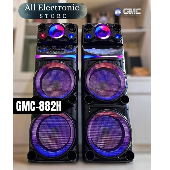 GMC Speaker Aktif Bluetooth GMC-882H 4 x 15" Woofer dengan AV Input USB SD Card FM Radio Karaoke Jac