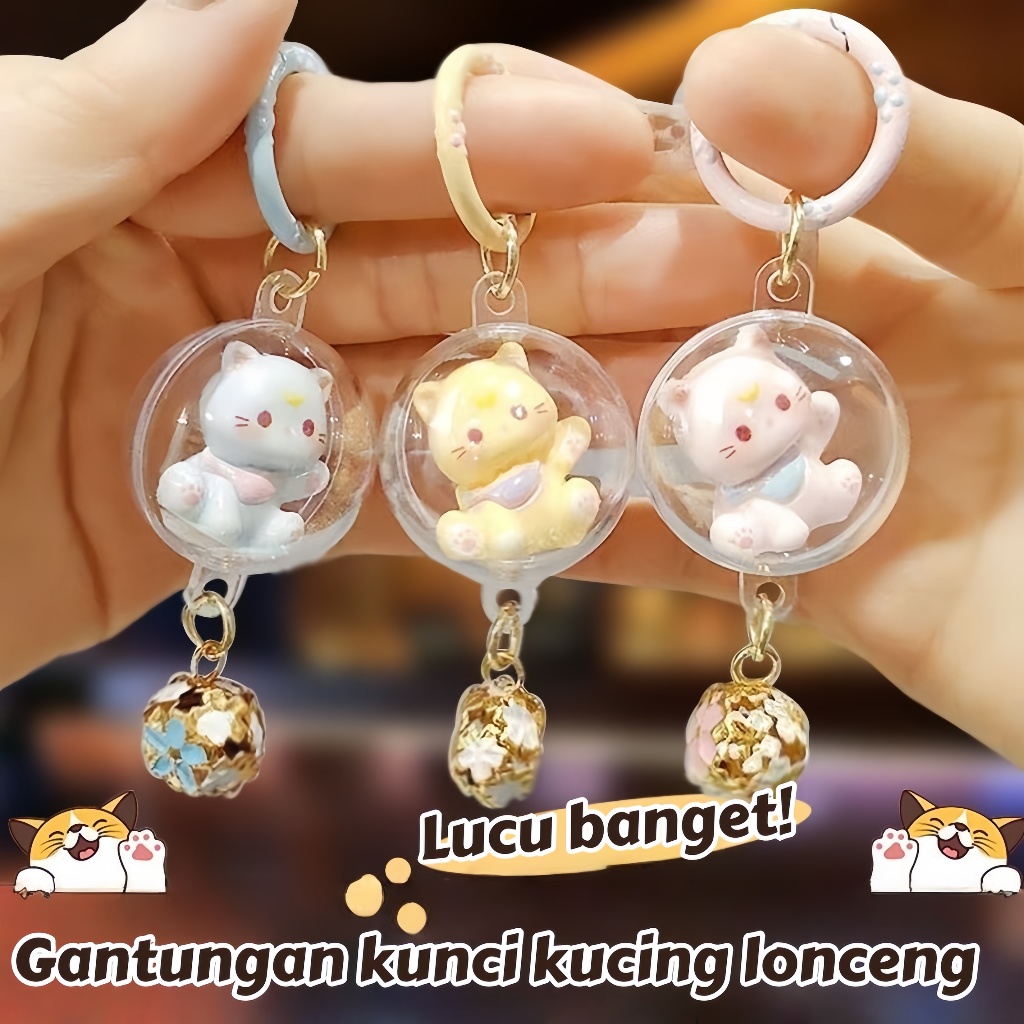 Gantungan Kunci Kucing Lonceng/Gantungan Kunci Lonceng Lucu/gantungan kunci couple/Gantungan Kunci M