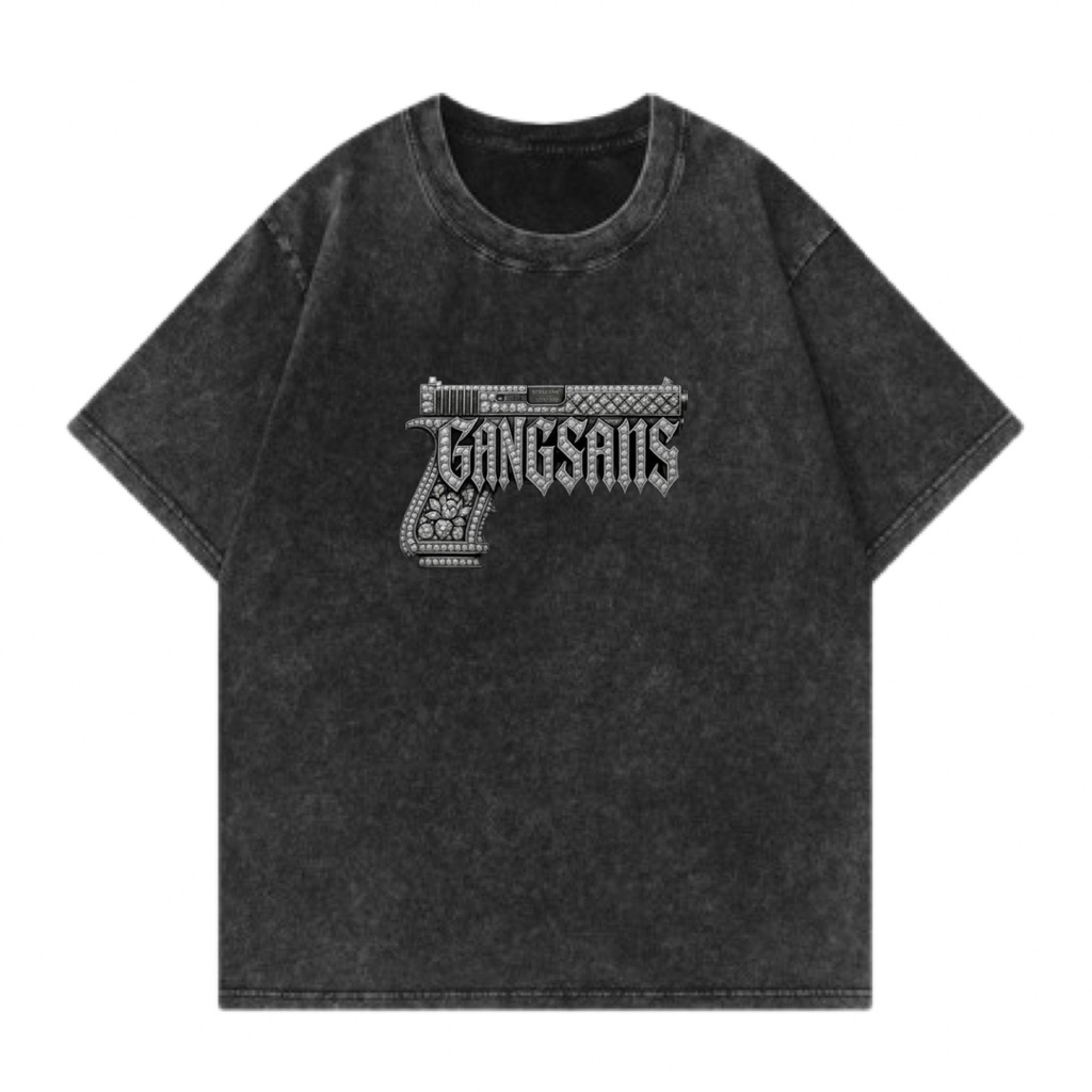 Kaos Pria Wash Oversize Lengan Pendek / Kaos Pria GANGSANS Washing Terbaru / Kaos Pria Polos Oversiz